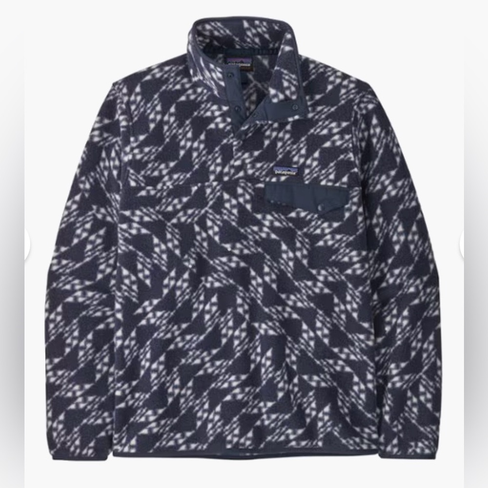 Patagonia Men's Navy & White Patterned Lightweight Shirt Jacket